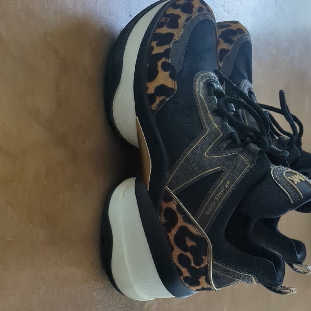 Michael Kors Collection Black and Brown Sneakers with Chunky Sole